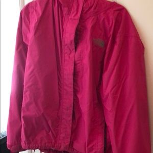 North Face Rain Jacket. Youth XL. Hot Pink